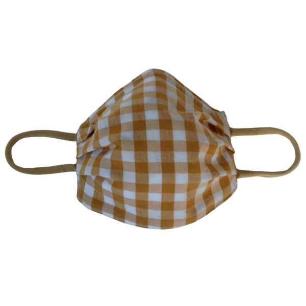 Mustard Gingham Face Mask - Gertrude and the King