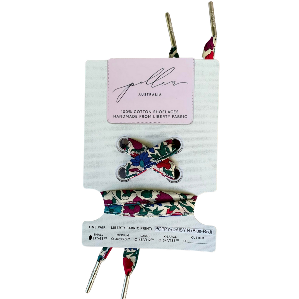 Liberty Laces - Poppy & Daisy N (blue-red) - Gertrude and the King